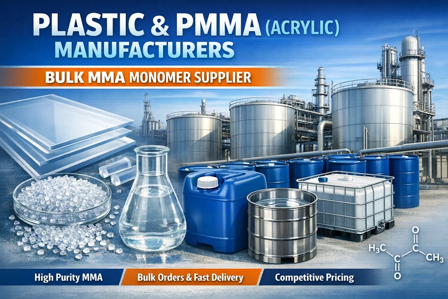 Plastic & PMMA (Acrylic) Manufacturers – Bulk MMA Monomer Supplier ...