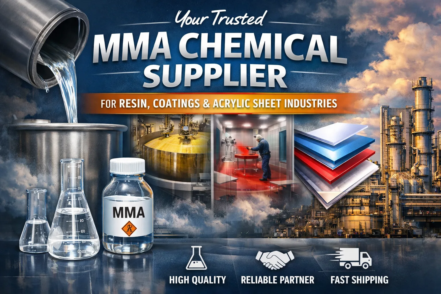 Trusted MMA Chemical Supplier for Resin Coatings and Acrylic Sheet Industries