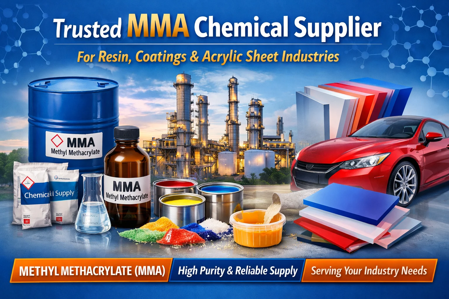 Trusted MMA Chemical Supplier for Resin Coatings and Acrylic Sheet