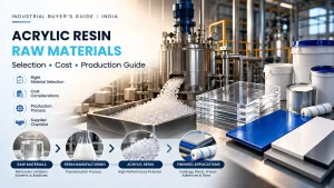 D.D. Enterprise showcasing acrylic resin raw materials in India, including MMA monomer, resin production, polymer processing, and finished acrylic applications for industrial manufacturers.